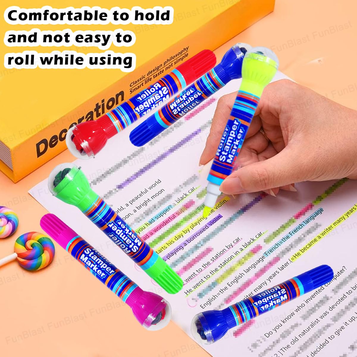 FUNBLAST 2 IN 1 ROLLER STAMPER MARKER FOR KIDS