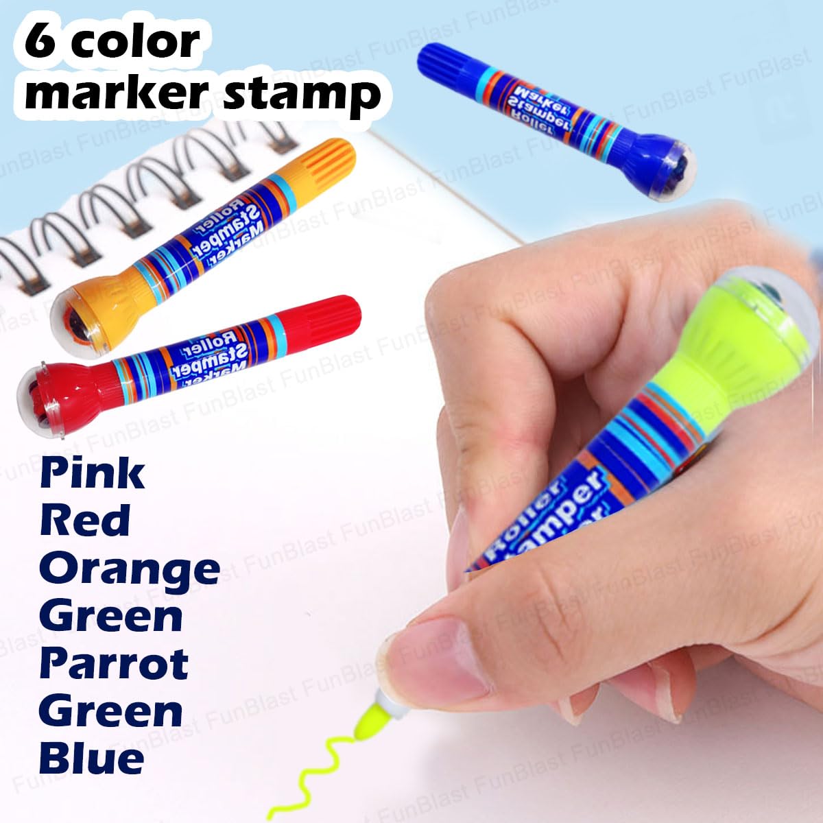 FUNBLAST 2 IN 1 ROLLER STAMPER MARKER FOR KIDS