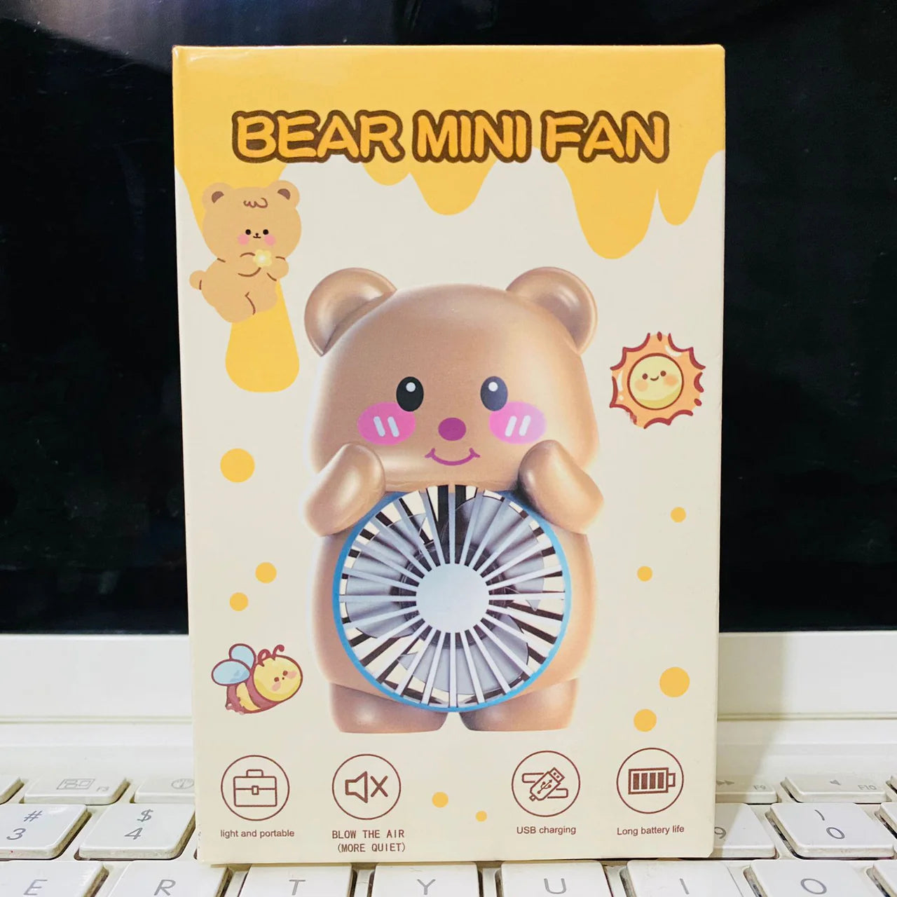 BEAR PORTABLE SIDE TABLE CHARGING MINI HAND FAN
