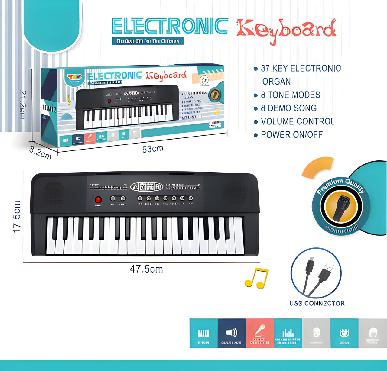 BIG FUN 37 FUNCTION KEYS ELECTRIC KEYBOARD
