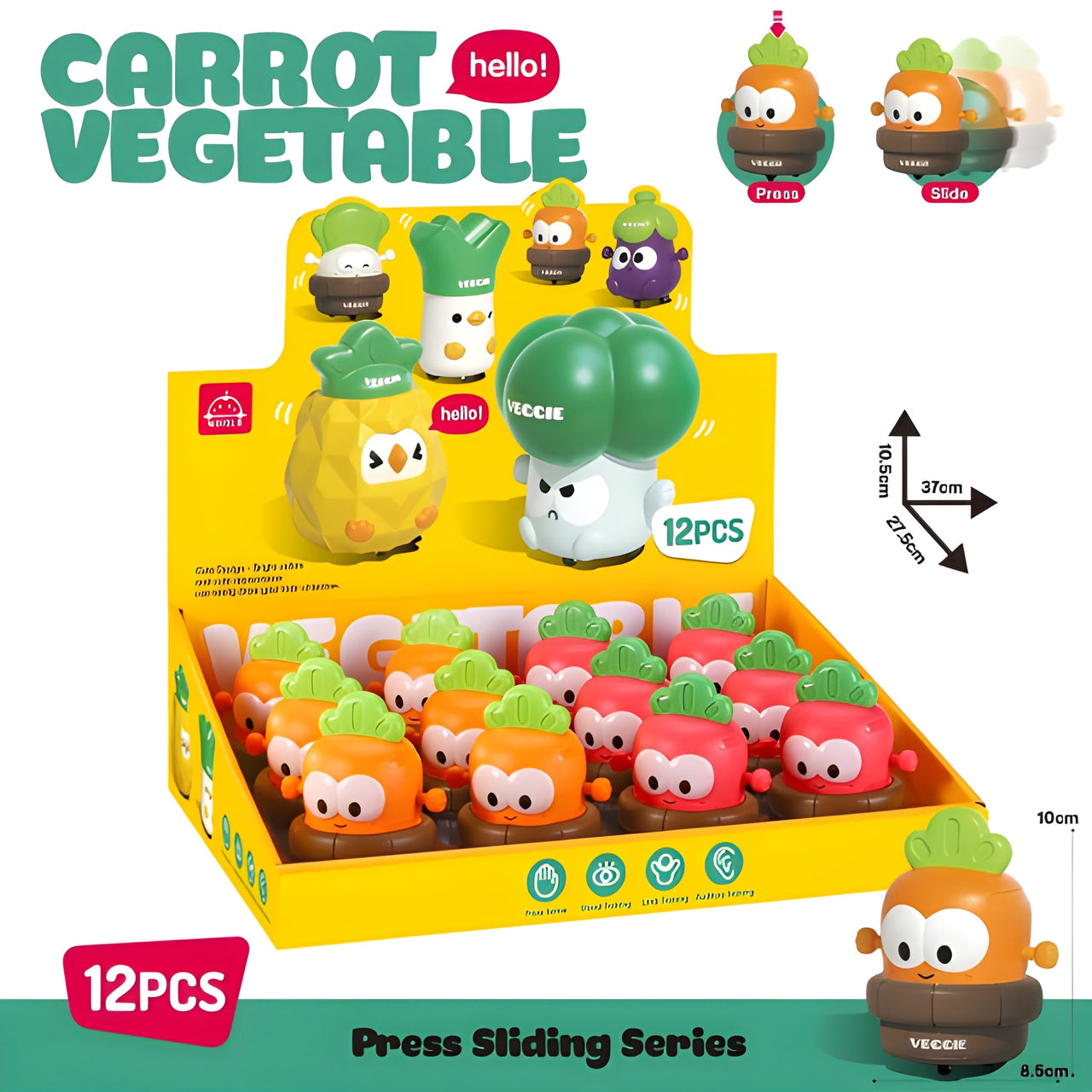 PUSH & GO VEGETABLE TOYS PACK OF 1