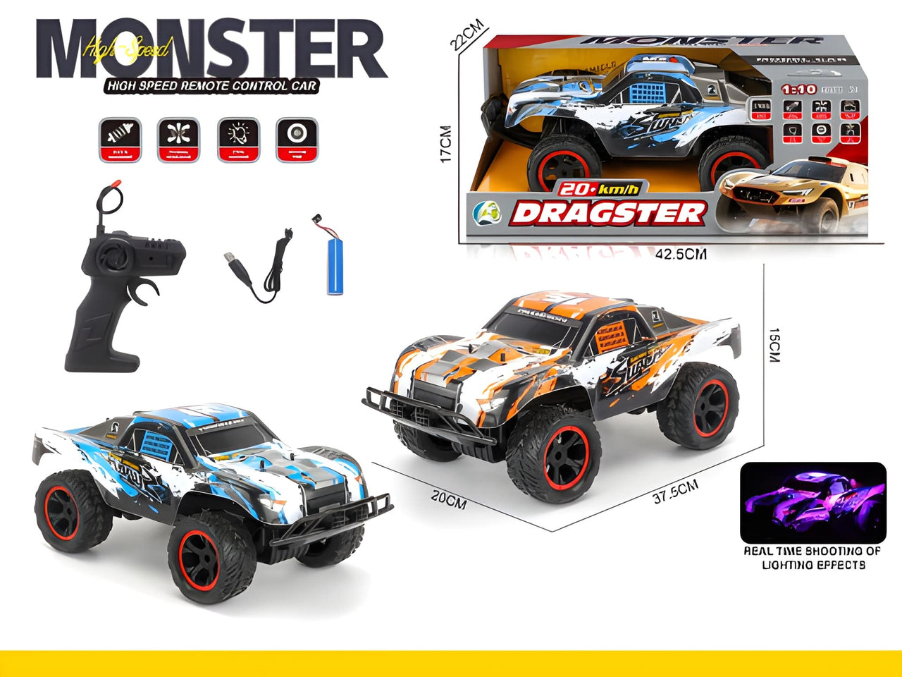 1:10 MONSTER HIGH SPEED OFF ROAD RC TRUCK