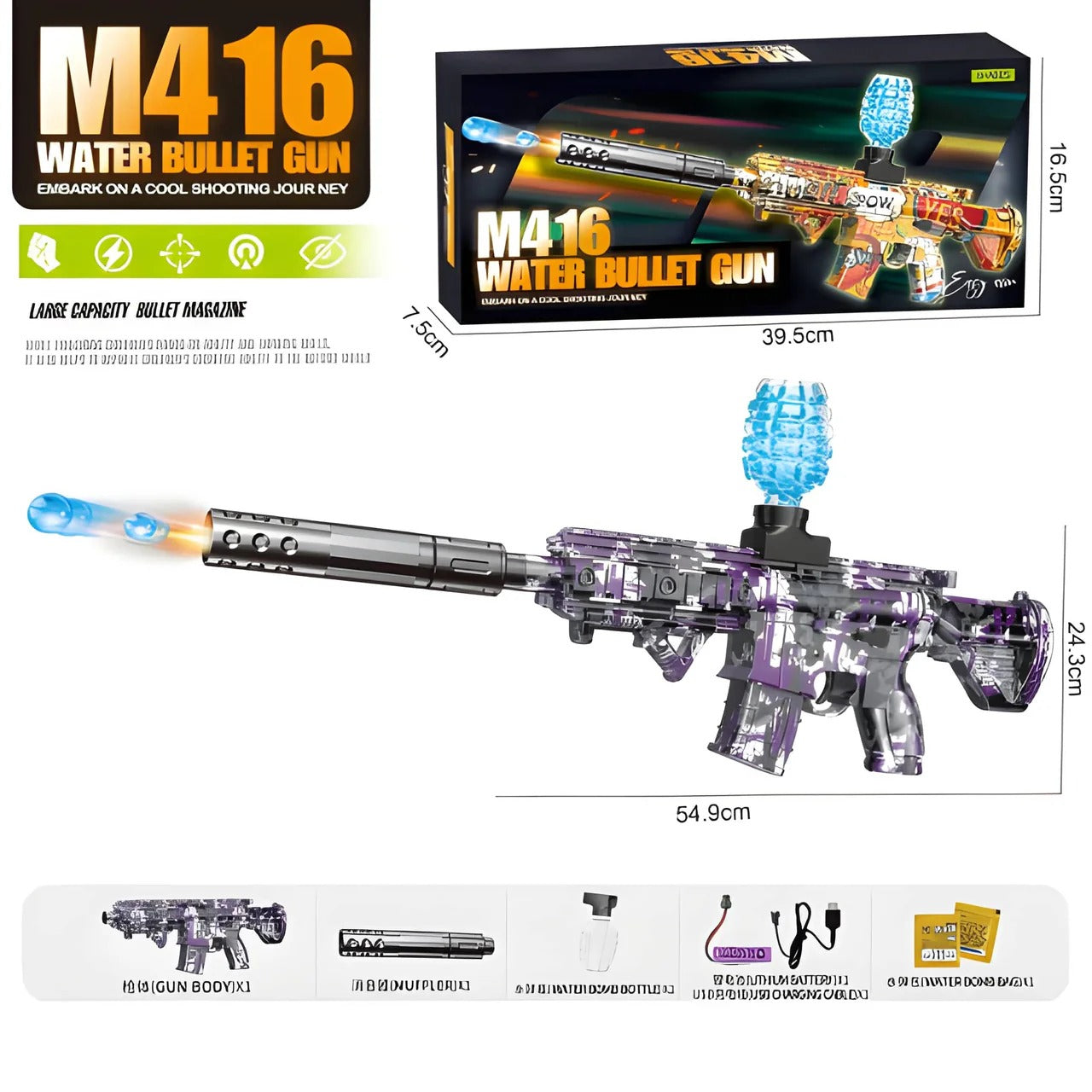 M416 ELECTRIC ORBEEZ WATER BULLET GUN