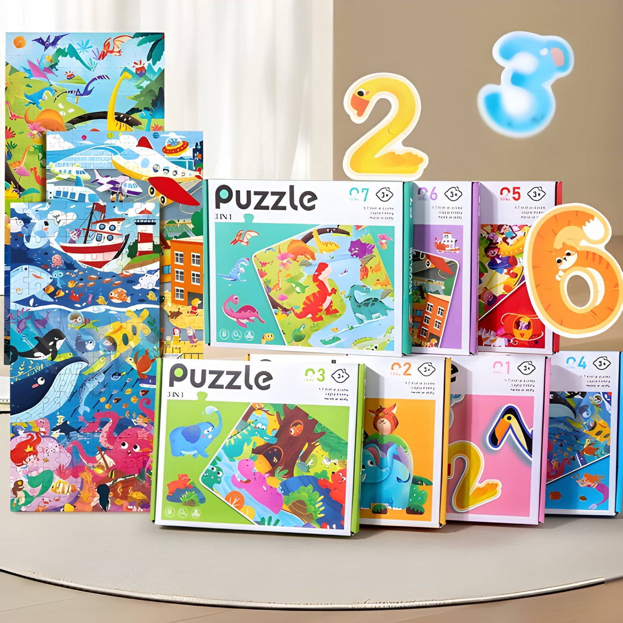 3 IN 1 ANIMAL PUZZEL FOR KIDS ( PACK OF 1 )