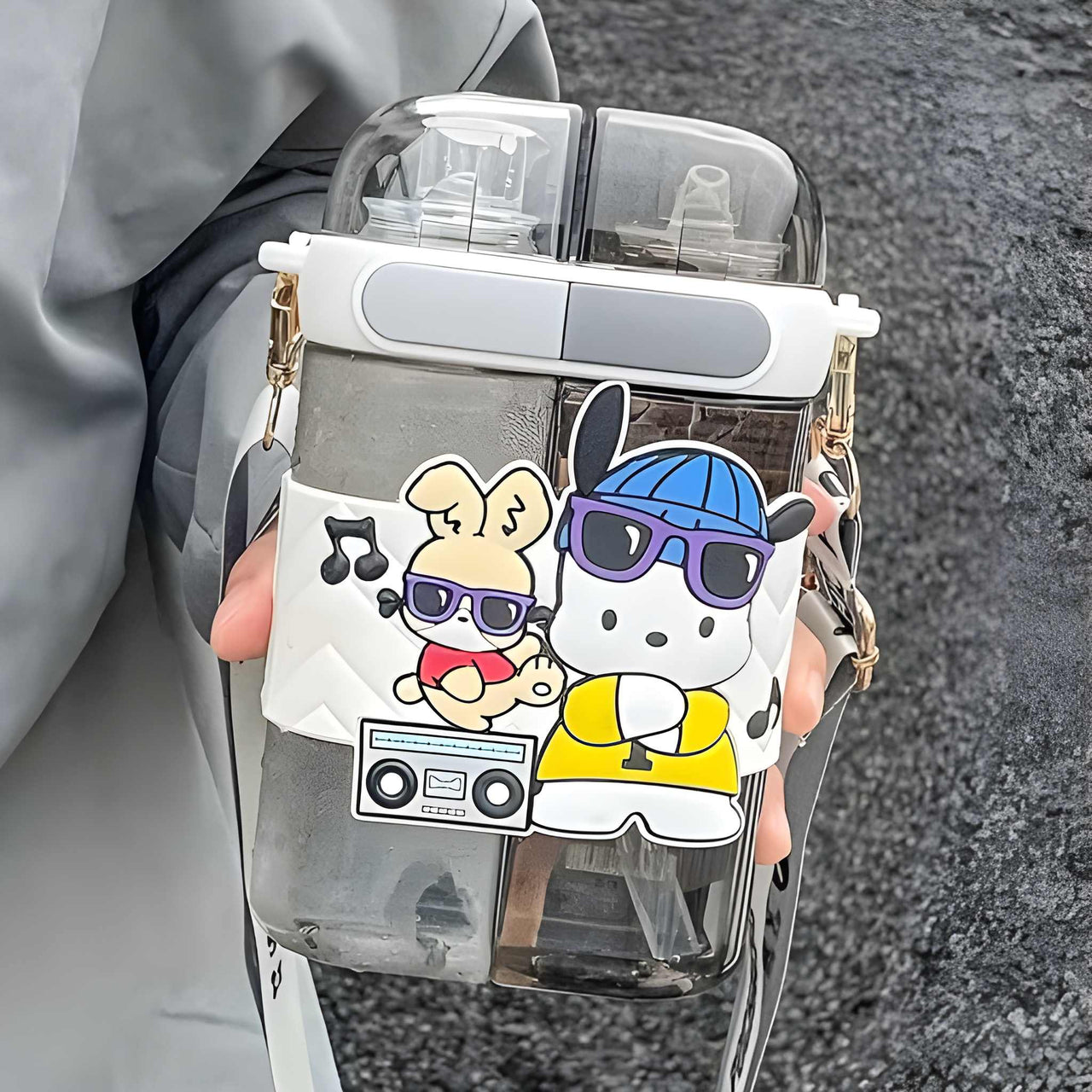 KAWAII DOUBLE POUCH – BUNNY  WATER BOTTEL