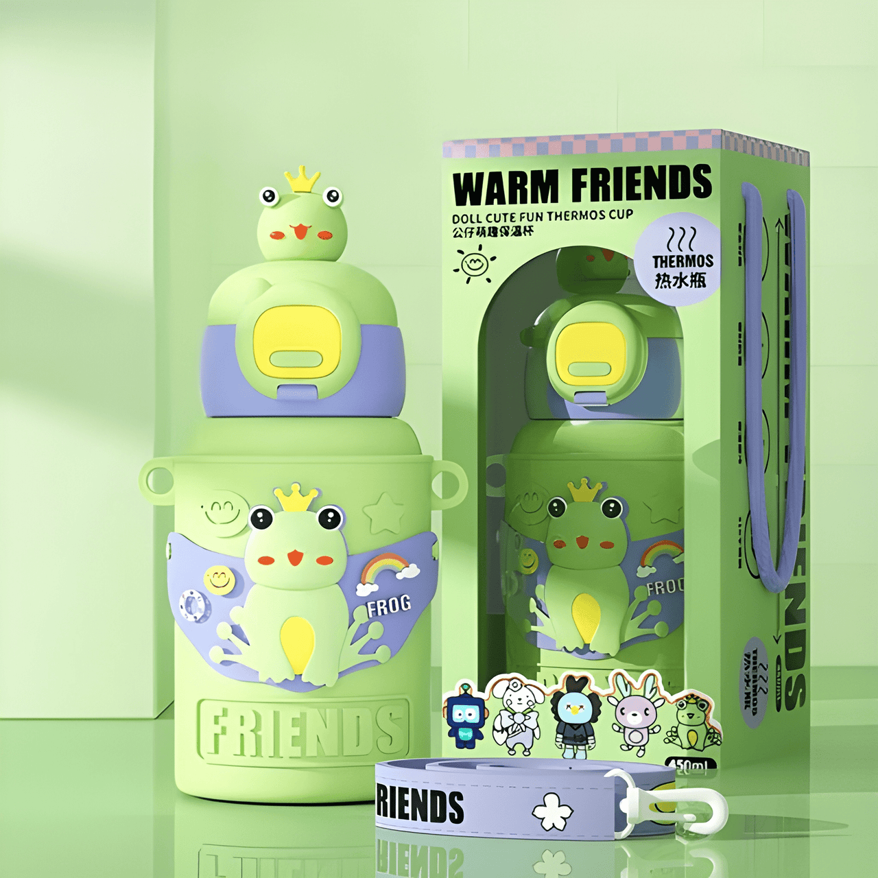 CARTOON-THEMED INSULATED THERMOS WATER BOTTLE FOR KIDS ( PACK OF 1 )