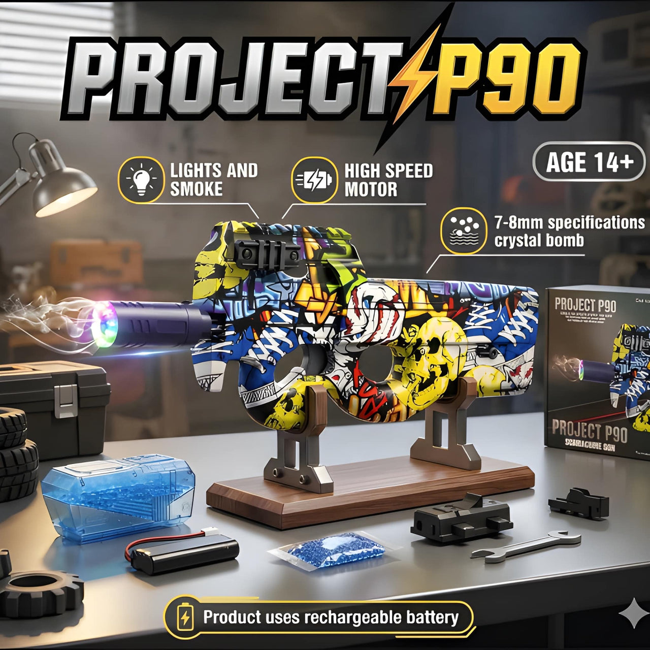 PROJECT P90 SUBMACHINE GUN – LIGHTS & SMOKE EDITION