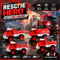 Thumbnail for RESCUE HERO – 4 IN 1 CITY FIRE ENGINE SET ( Pack of 4 )
