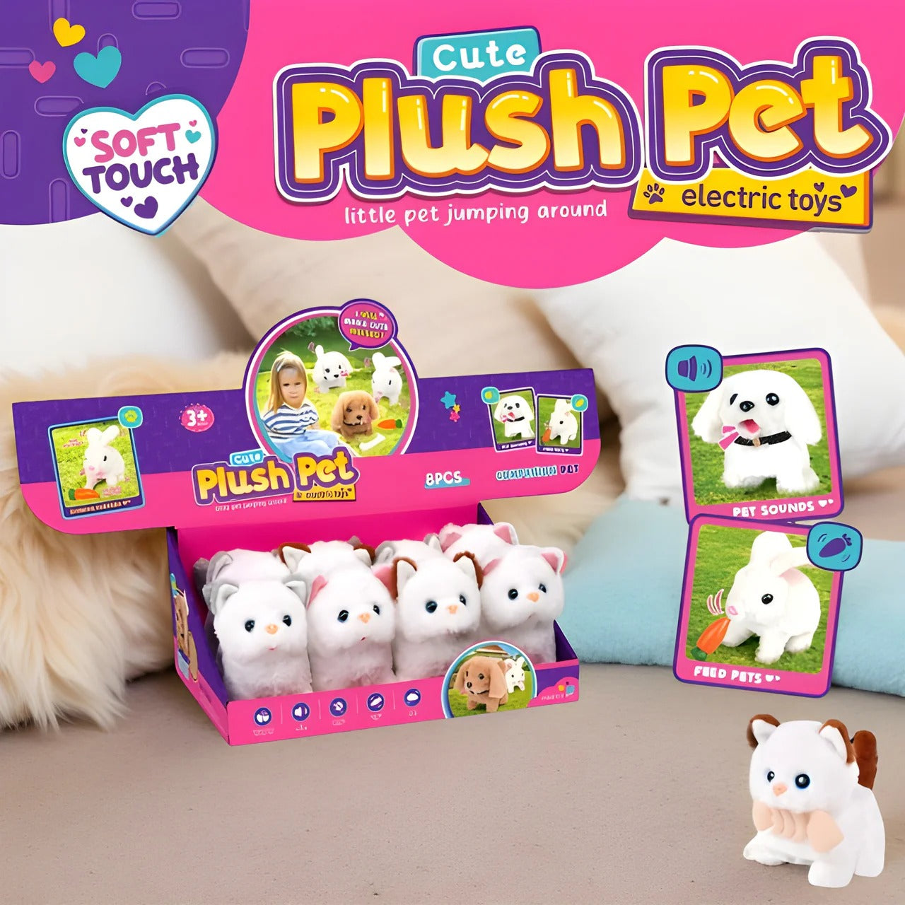 CUTE WALKING CAT PLUSH PET WITH SOUND ( PACK OF 1 )