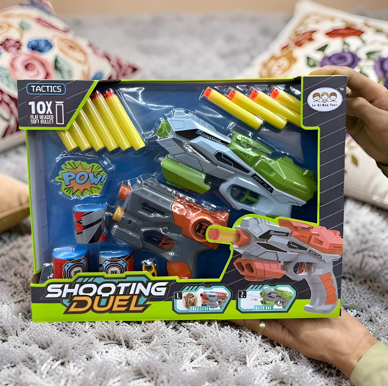 SHOOTING DUAL TACTICAL BLASTER SET – TRIPLE THREAT FOAM DART BATTLE PACK