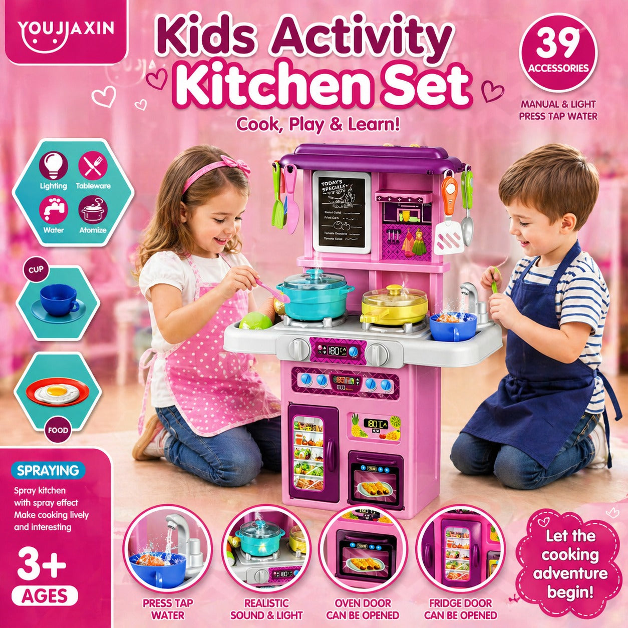 KITCHEN PLAY SET FOR KIDS  ( 39 PCS )
