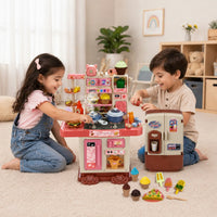 Thumbnail for MINI KITCHEN SET WITH FRIDGE BATTERY OPERATED FOR KIDS ( 56 PCS )