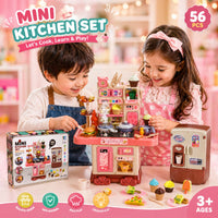 Thumbnail for MINI KITCHEN SET WITH FRIDGE BATTERY OPERATED FOR KIDS ( 56 PCS )