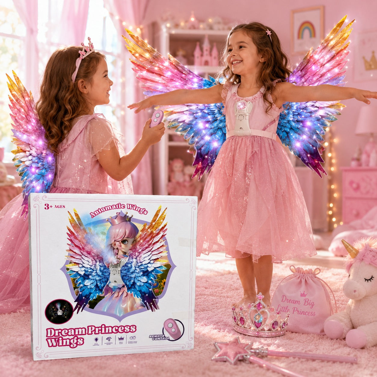 DREAM PRINCESS WINGS WITH SMOKE & REMOTE CHARGEABLE