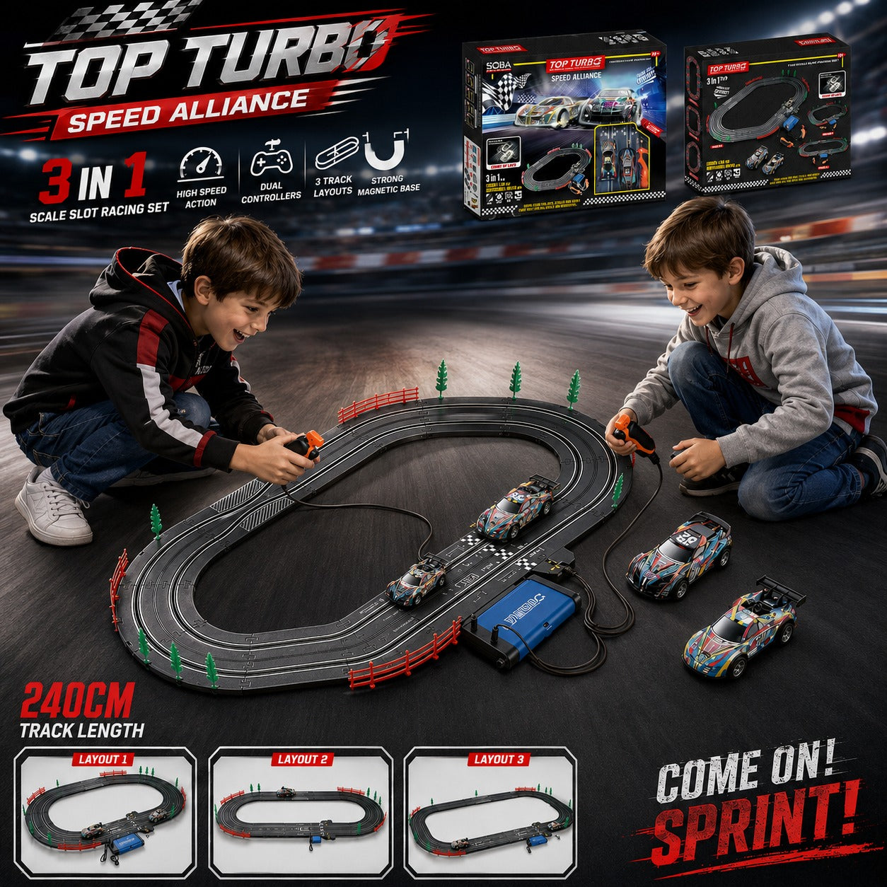 TOP TURBO – SPEED ALLIANCE 3-IN-1 RACING TRACK SET