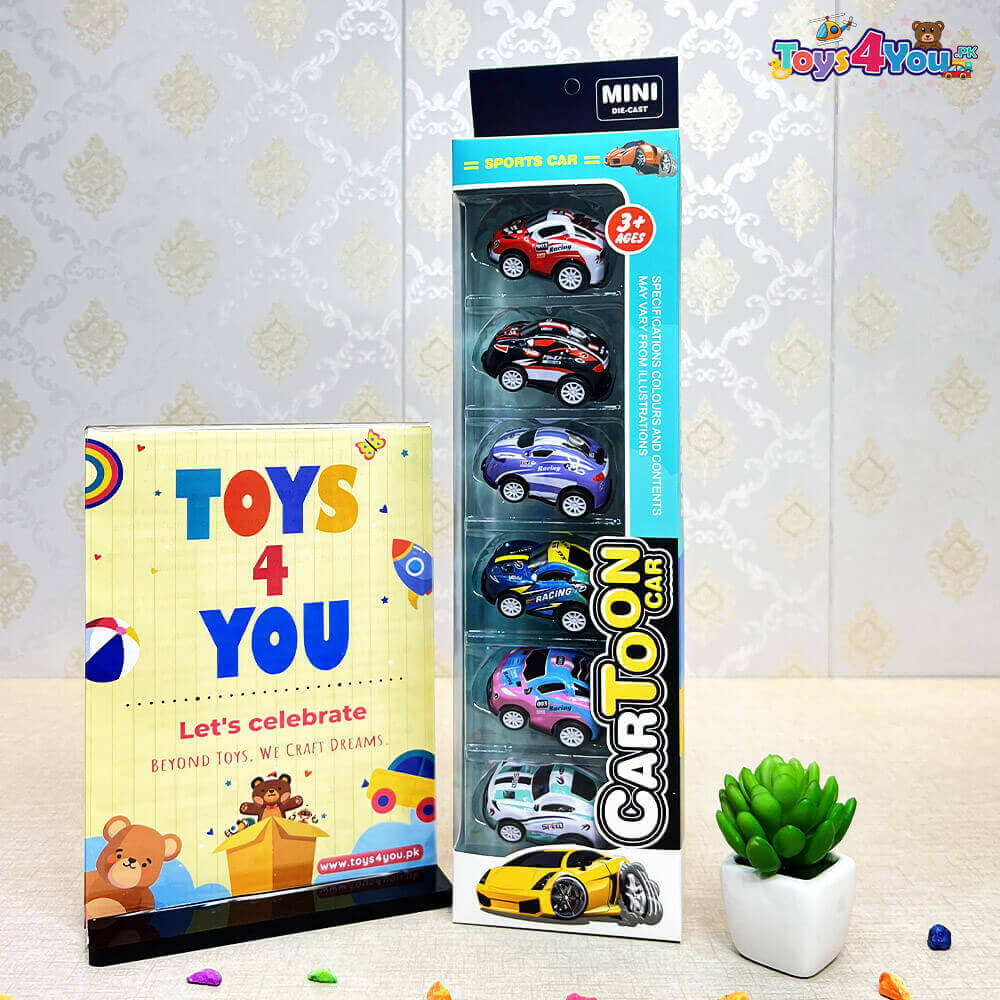 KIDS MINI CARTON DIE CAST MODEL - 6 PCS