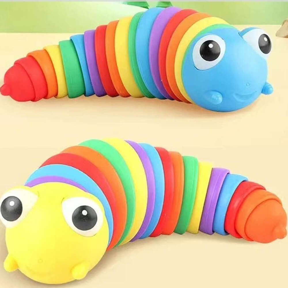 RAINBOW WRIGGLY SLUG FIDGET TOY