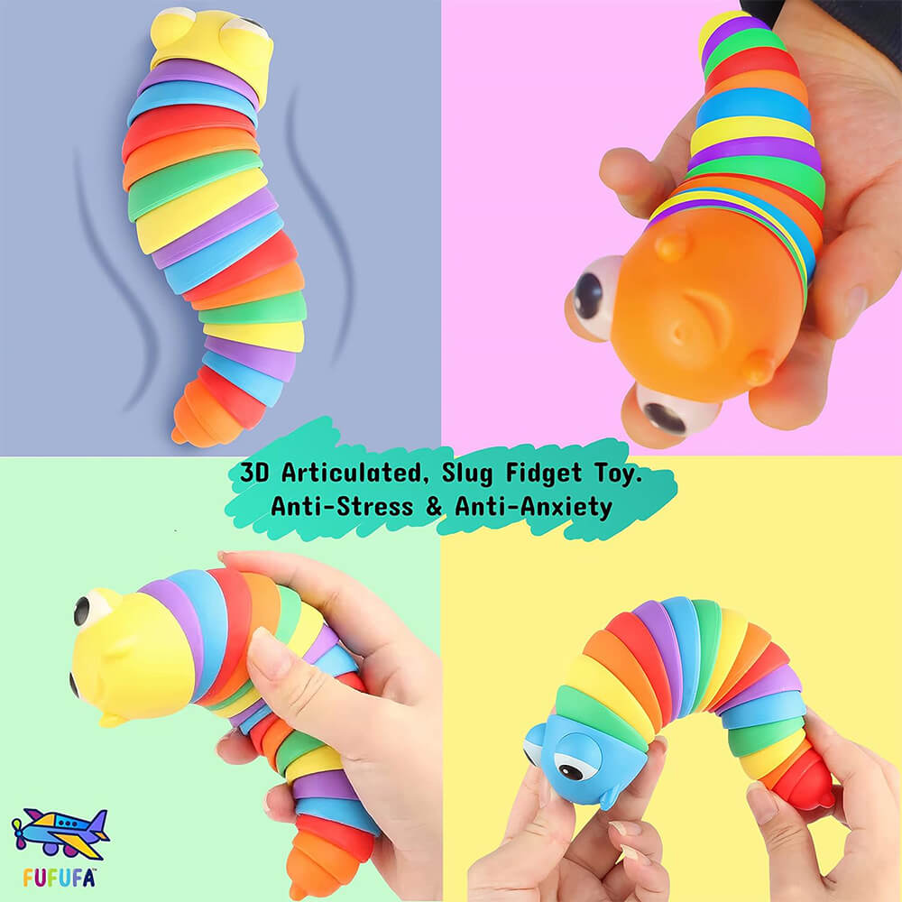 RAINBOW WRIGGLY SLUG FIDGET TOY