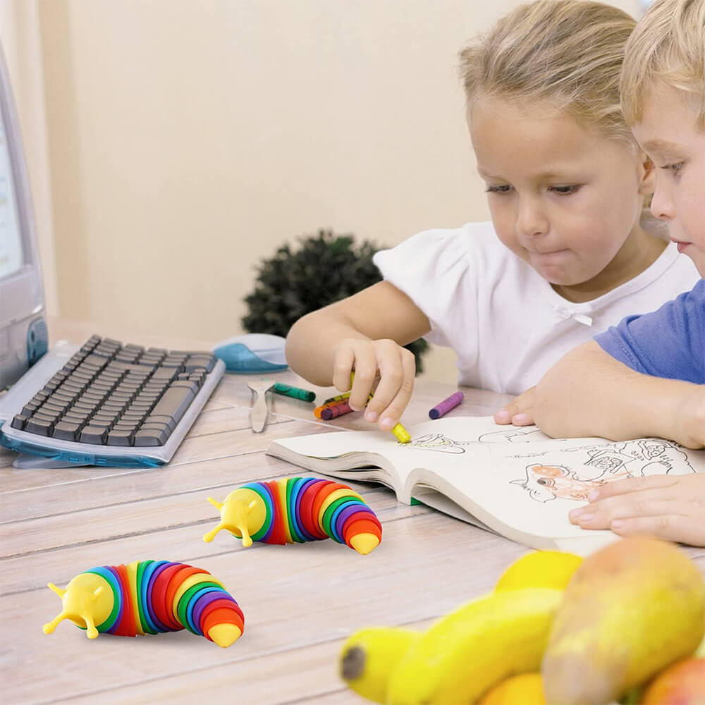 RAINBOW WRIGGLY SLUG FIDGET TOY