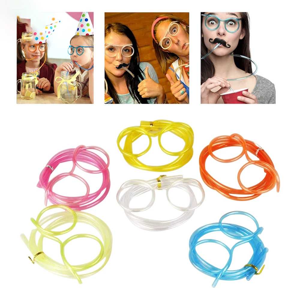 FUNNY PARTY SILLY STRAW GLASSES FOR KIDS