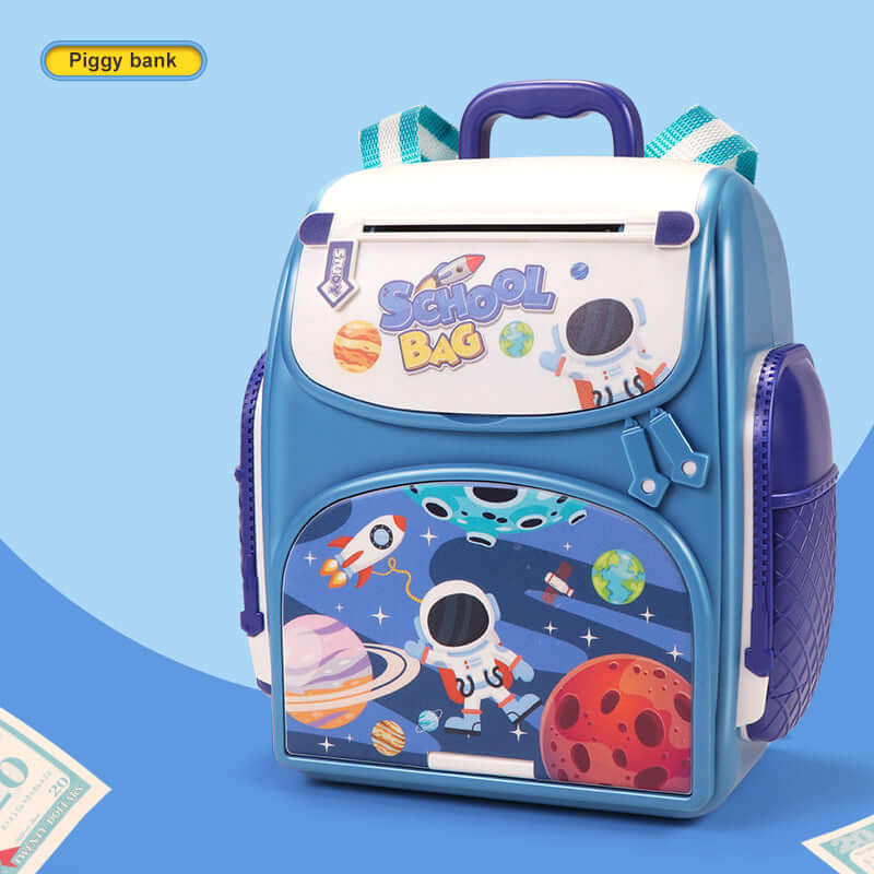 ELECTRIC ASTRONAUT SCHOOL BAG PIGGY BANK