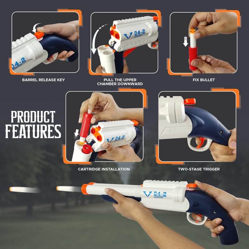 DOUBLE BLAST SOFT BULLET GUN FOR KIDS