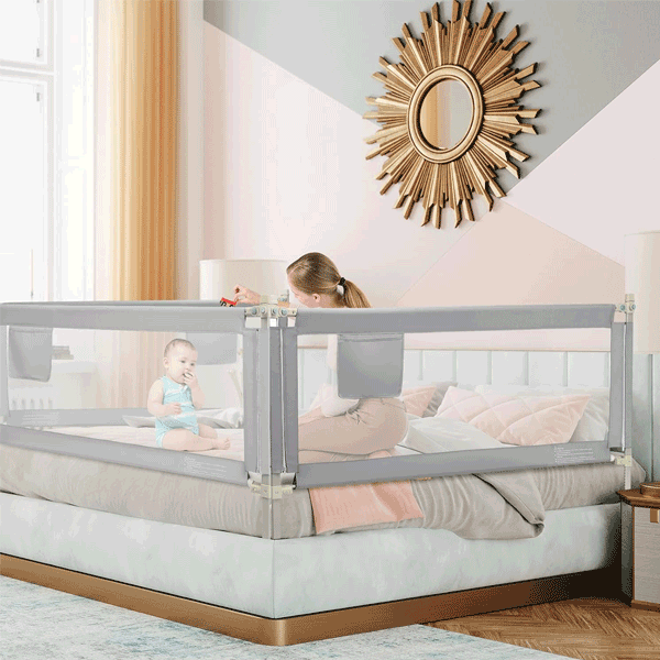 BED SAFTEY RAIL & GATE FOR KIDS & BABIES - 1 SIDE