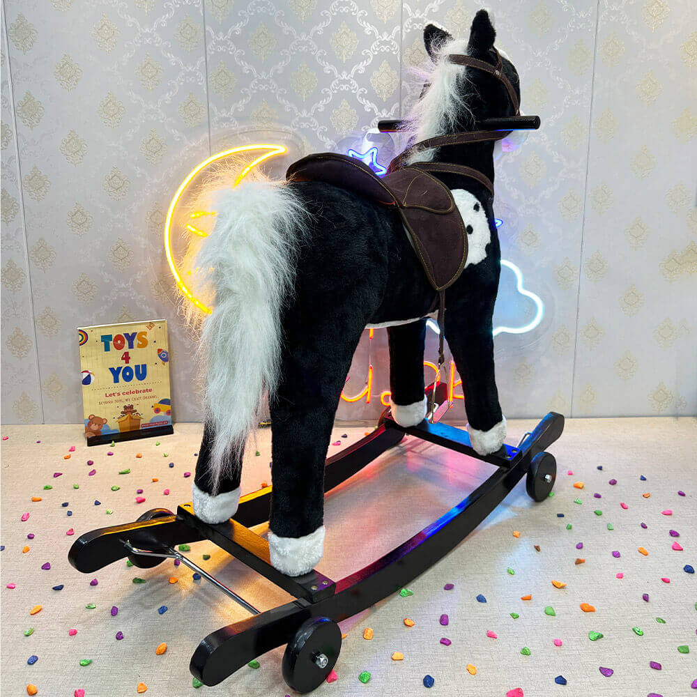 KIDS LARGE ROCKING HORSE WITH WHEEL LIGHTS & MUSIC