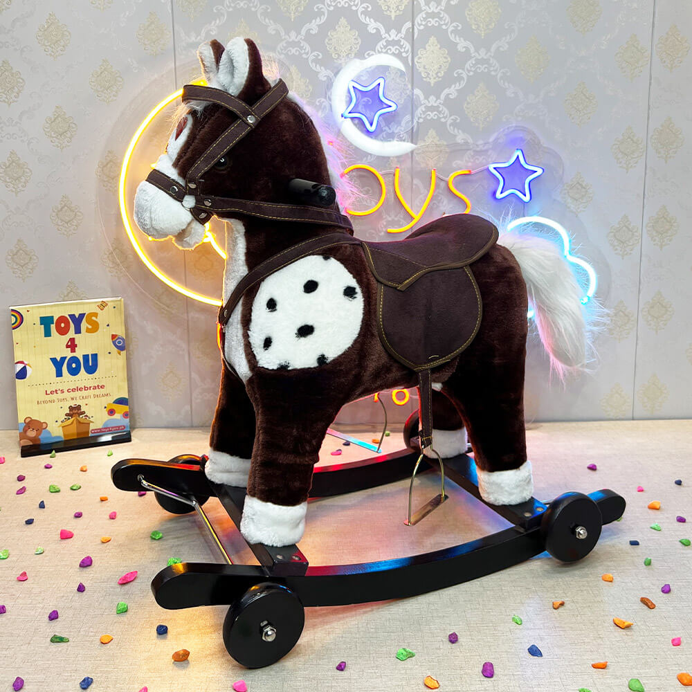 KIDS SMALL ROCKING HORSE WITH WHEEL LIGHTS & MUSIC – Toys4you.pk