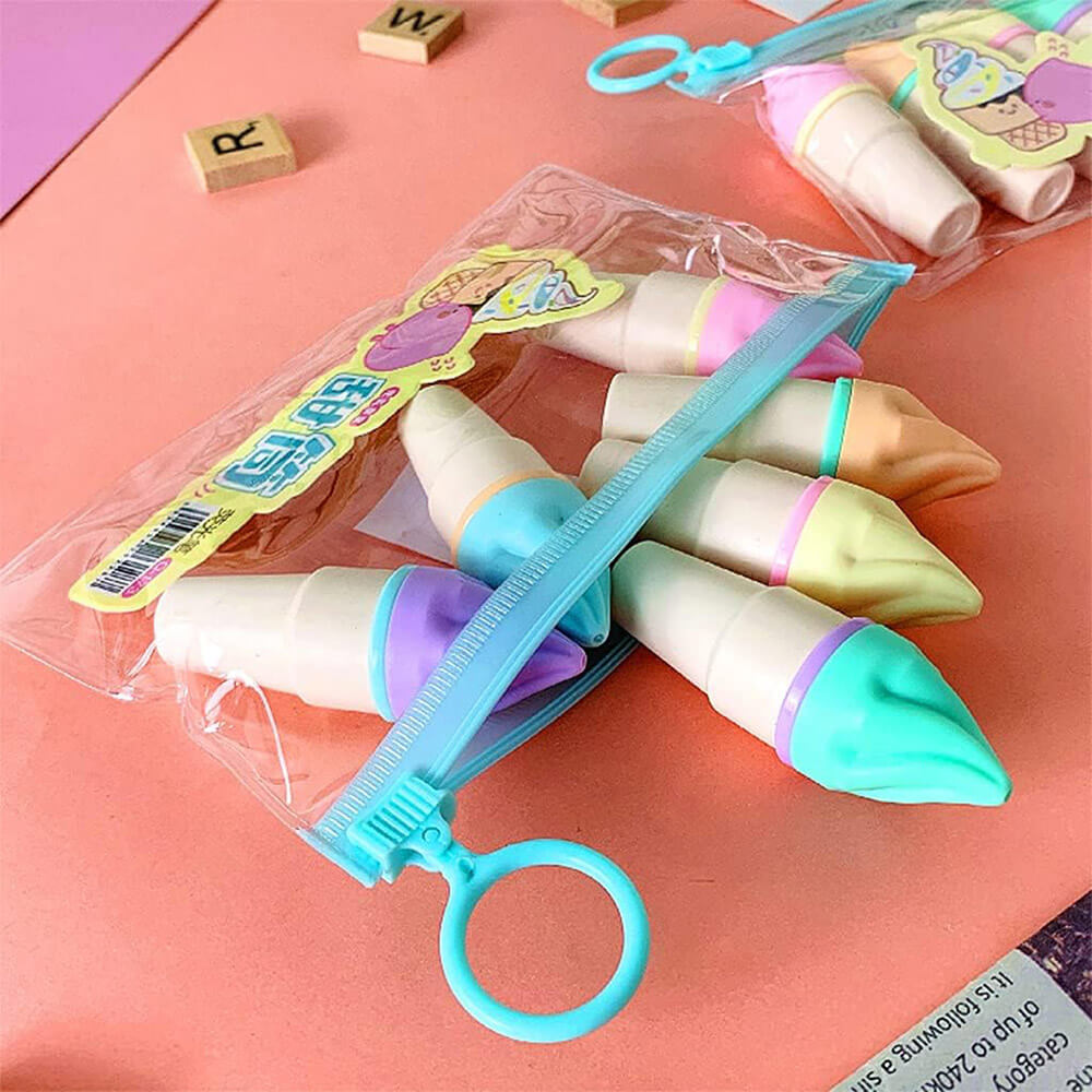 ICE-CREAM CONE HIGHLIGHTER PEN - 6 PCS