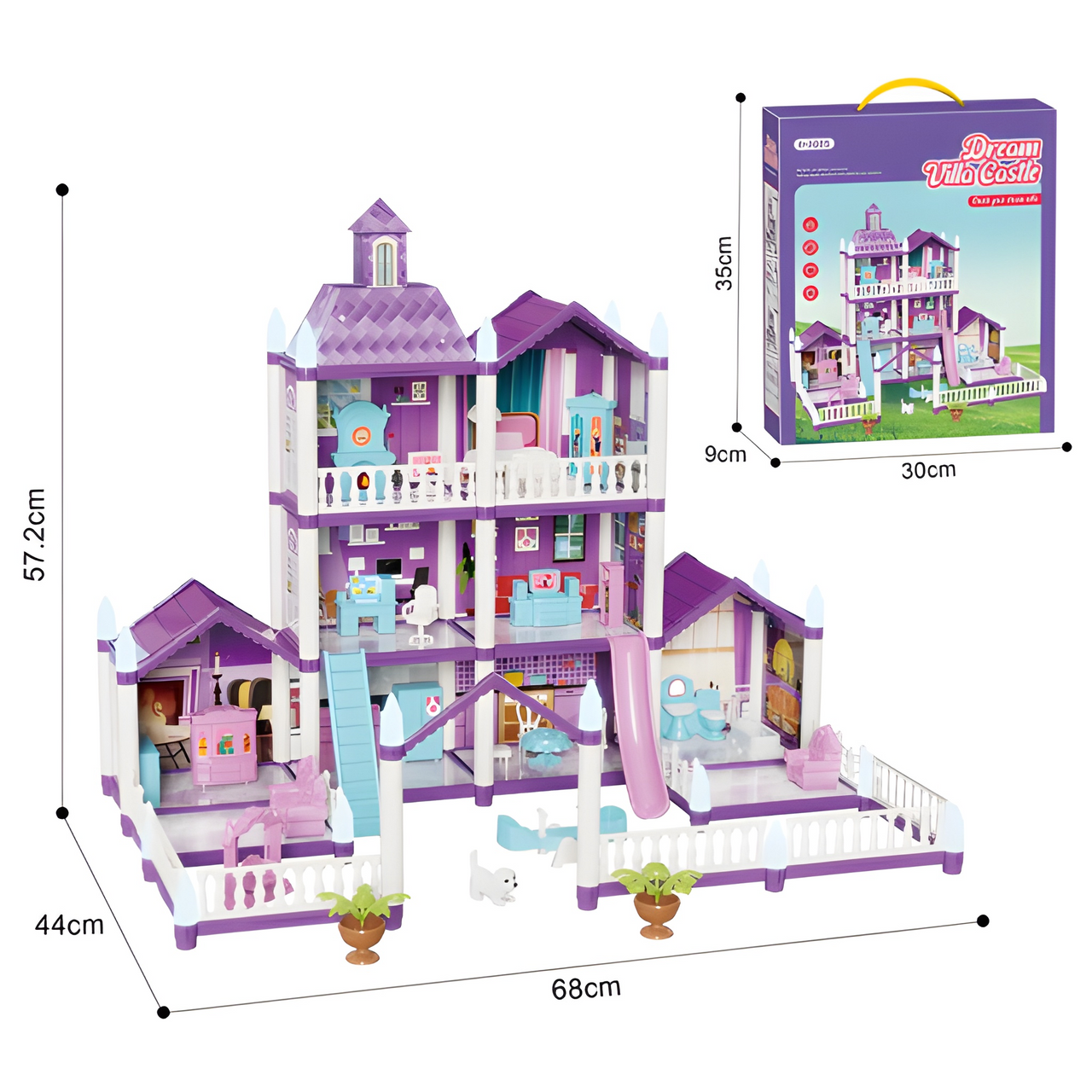 DIY CASTEL VILLA DOLL HOUSE FOR GIRLS