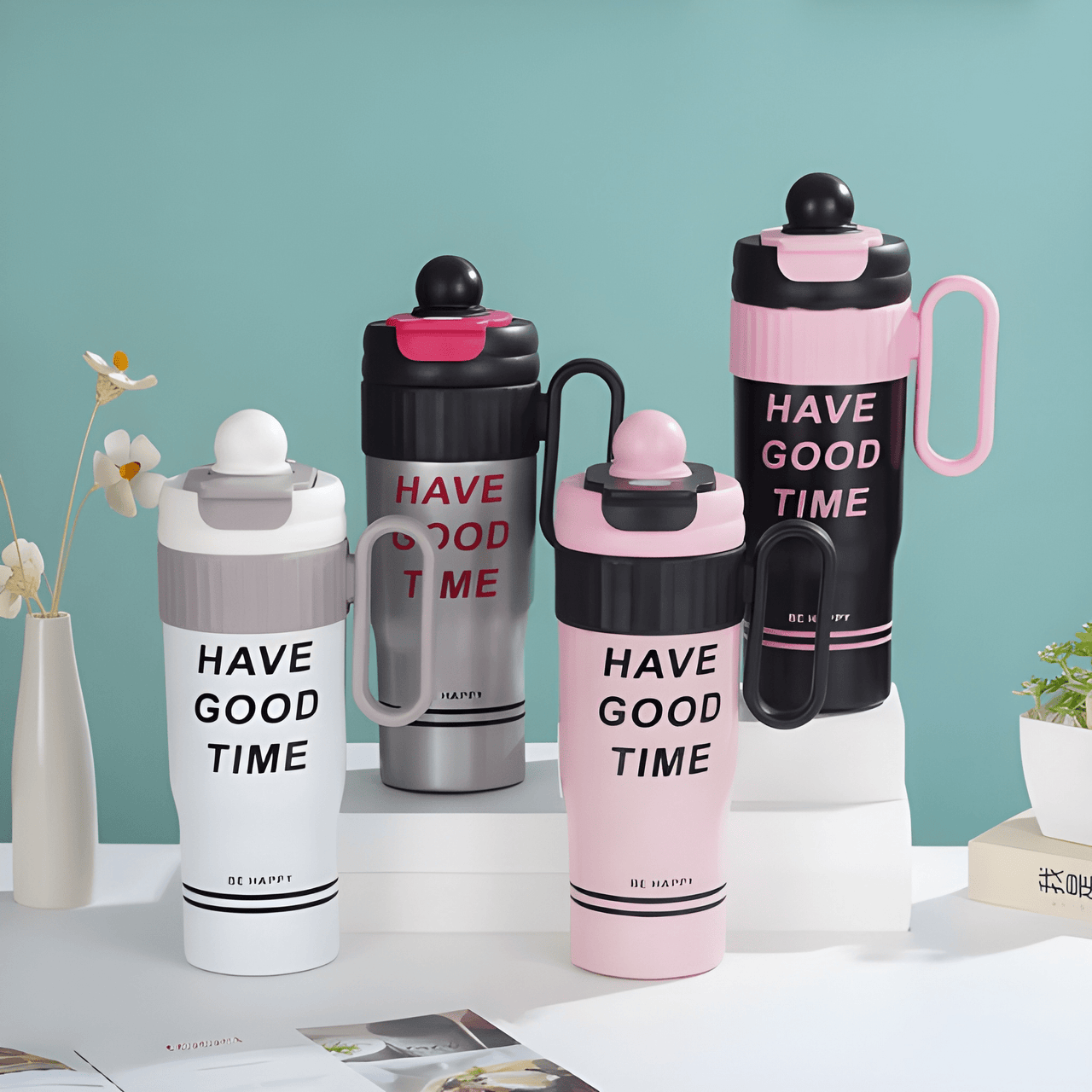 VACUUM INSULATED STAINLESS STEEL TUMBLER BOTTEL WITH HANDLE ( PACK OF 1 )