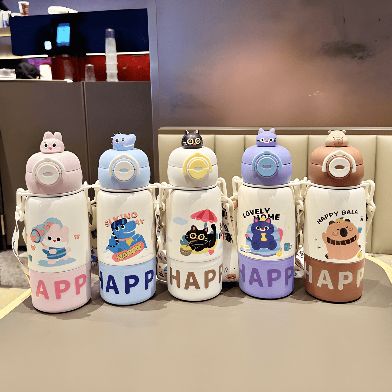 CARTOON KIDS THERMO FLASK STAINLESS STEEL WATER BOTTLE ( PACK OF 1 )