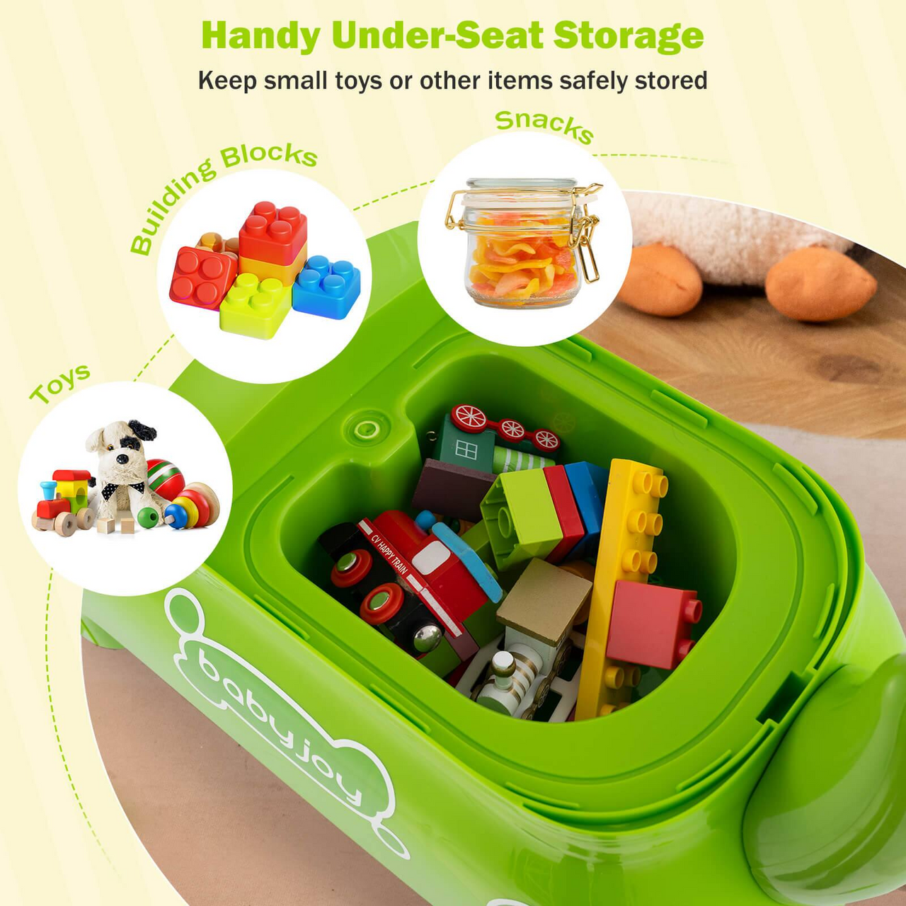 DINOSAUR KIDS TOLO & PUSH CAR WITH STORAGE BOX