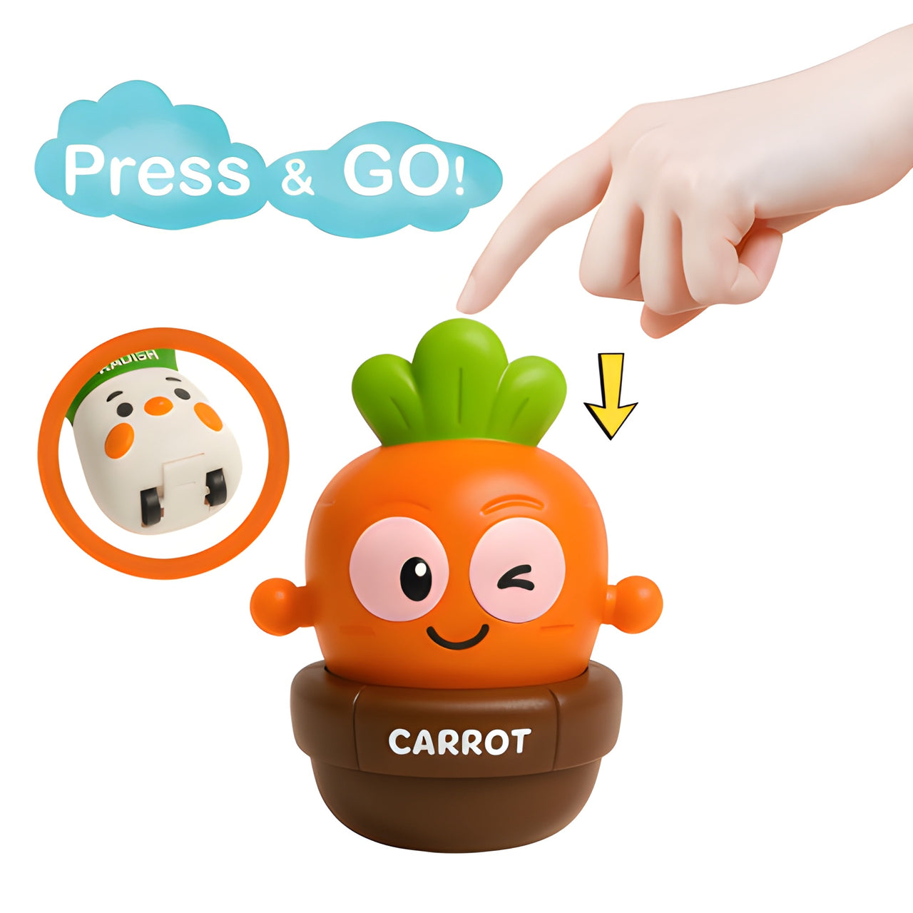PUSH & GO VEGETABLE TOYS PACK OF 1