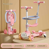 Thumbnail for 3 IN 1 KIDS FOLDABLE SCOOTY WITH MUSIC AND LIGHTS