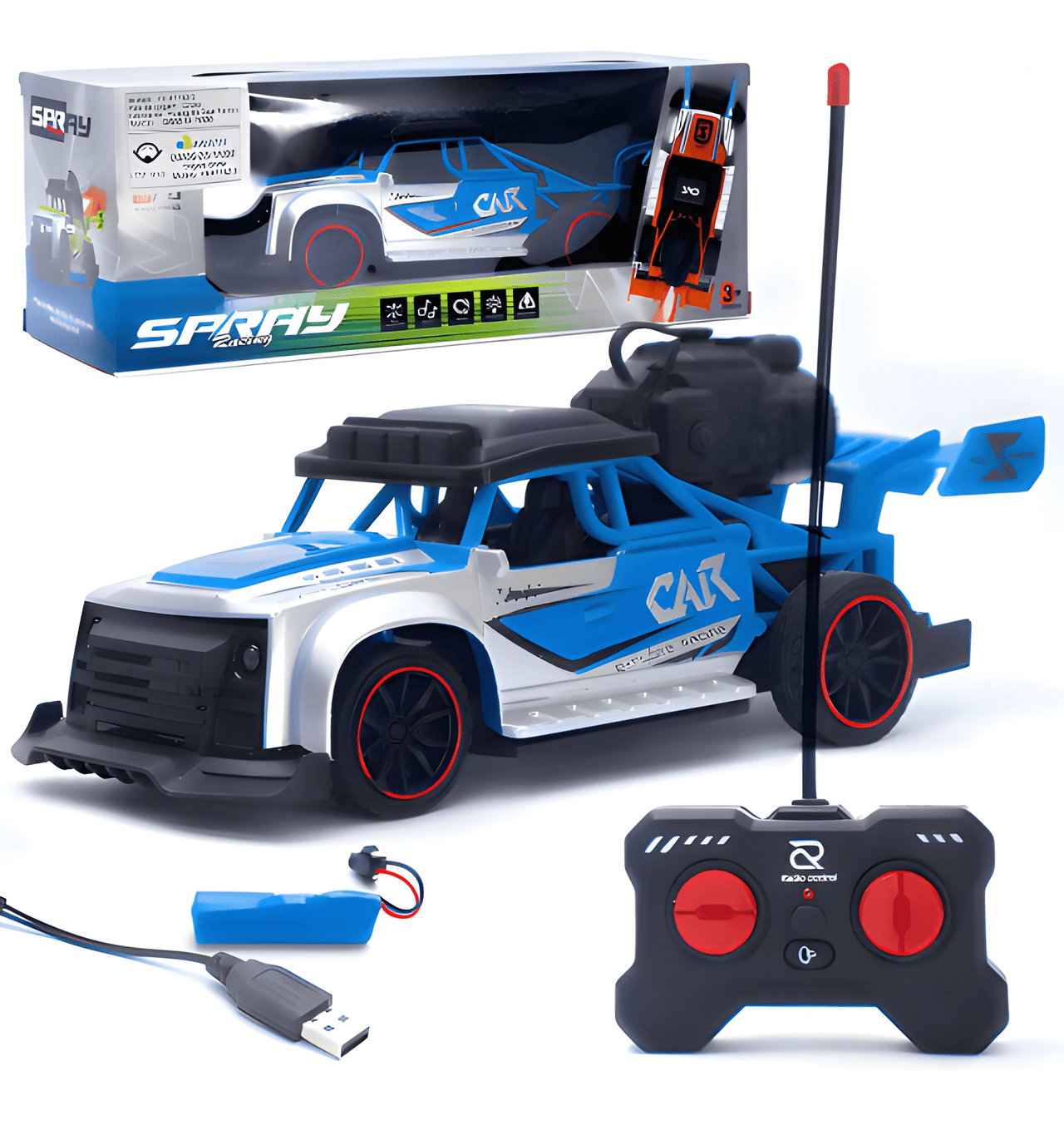 REMOTE CONTROL SPRAY CAR FOR KIDS