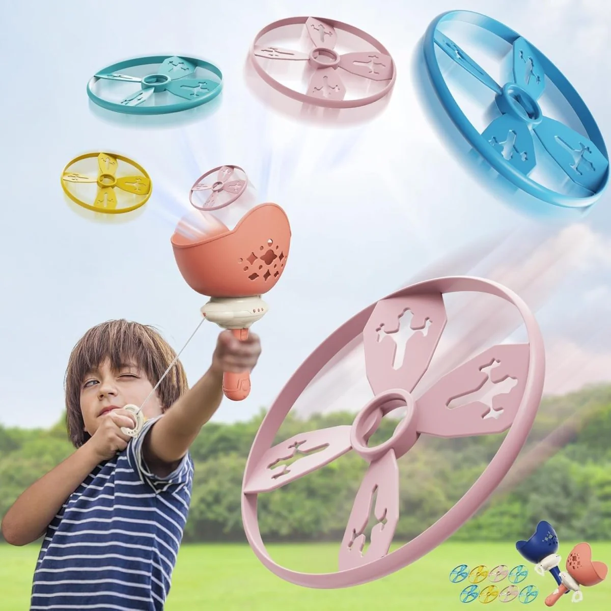 FUN FLYING SAUCER DISC LAUNCHER FOR KIDS    ( PACK OF 1 )