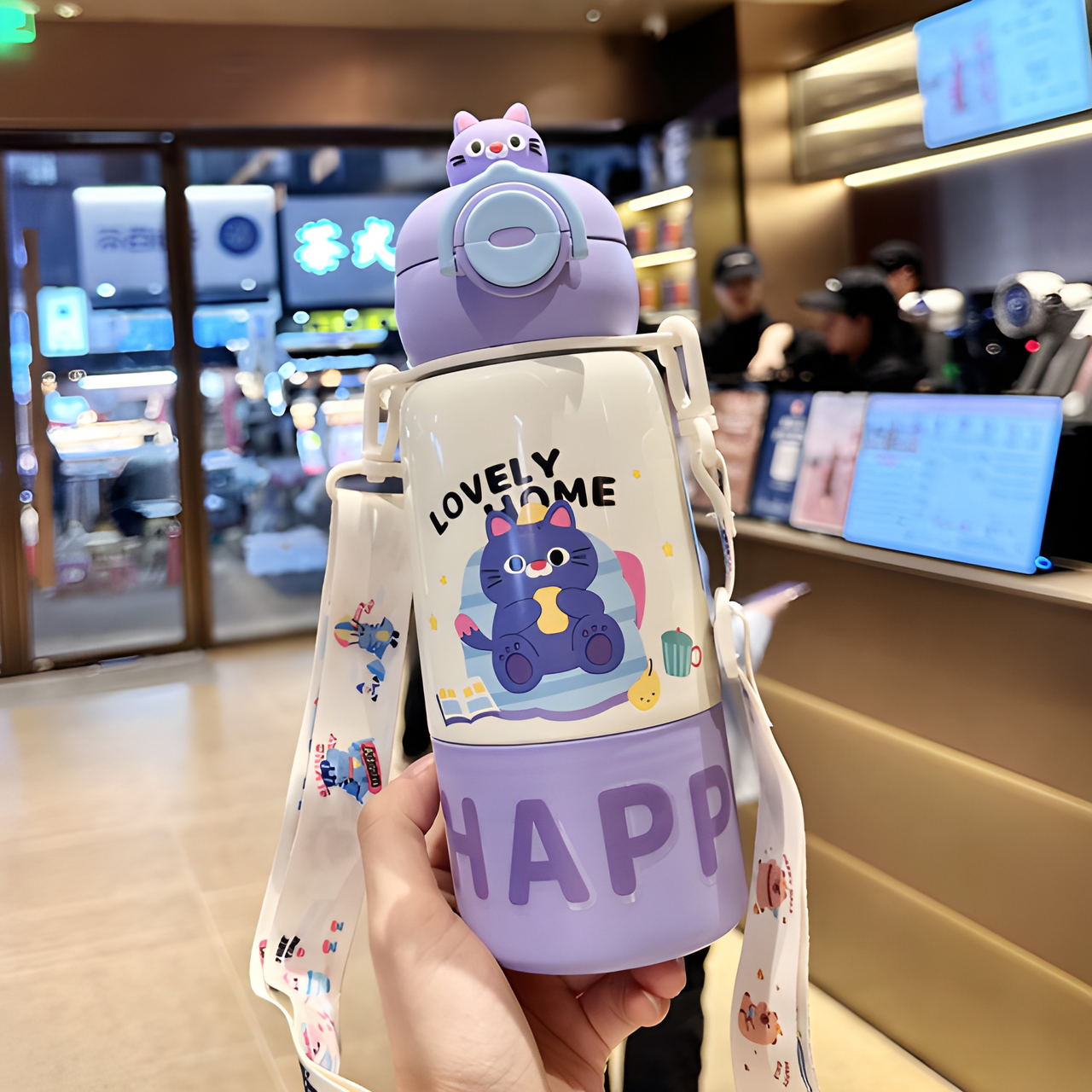 CARTOON KIDS THERMO FLASK STAINLESS STEEL WATER BOTTLE ( PACK OF 1 )