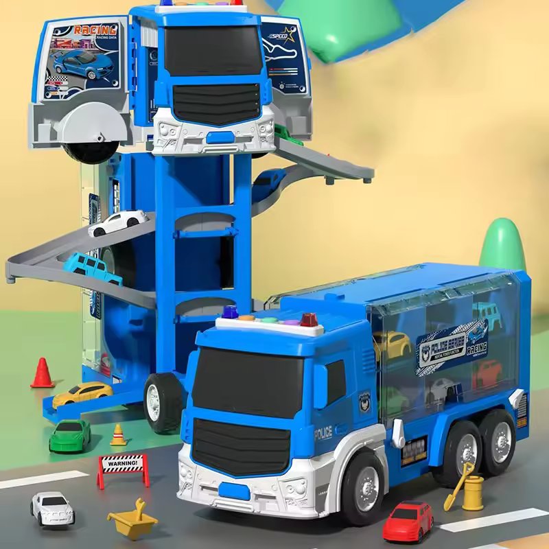 2 IN 1 TRACK PARKING BUILDING CAR TOY