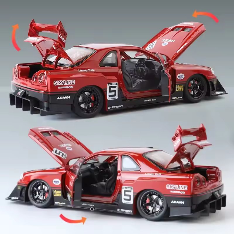 1:24 NISSAN SKYLINE GTR R34 S15 ALLOY DIECAST MODEL