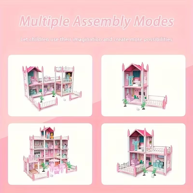 GRAND PRINCESS DOLL HOUSE MANSION – 3-STOREY PLAY HOUSE WITH FURNITURE