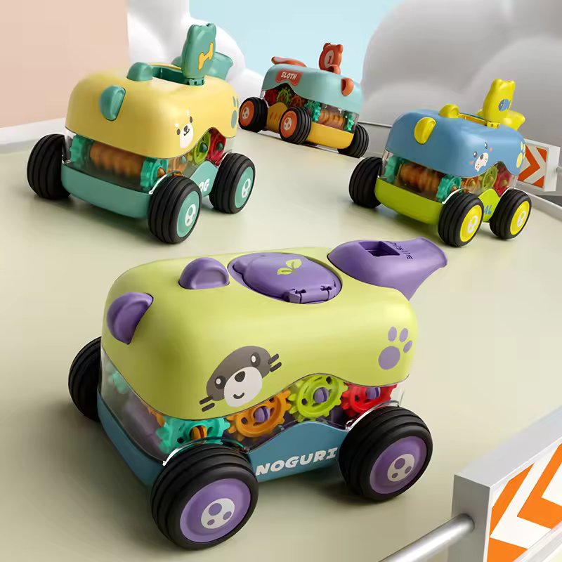 FRICTION CAR WITH WHISTLE - 4PC