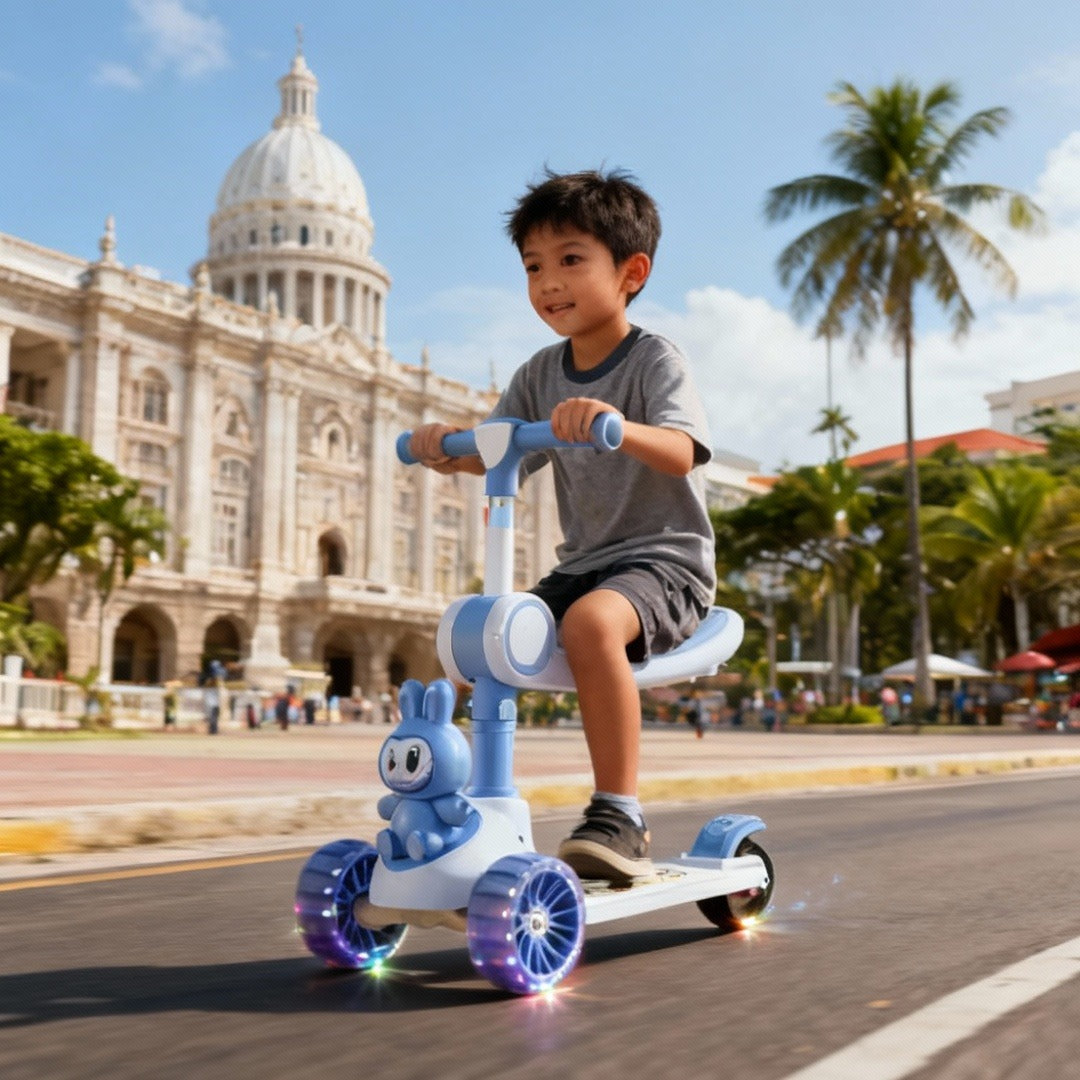 LABUBU THEME 3 IN 1 FOLDABLE SCOOTY WITH MUSIC AND LIGHTS