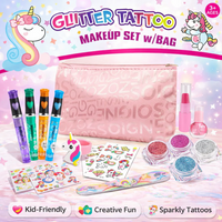 Thumbnail for GLITTER TATTOO MAKEUP KIT WITH BAG – KIDS SPARKLING BODY ART SET