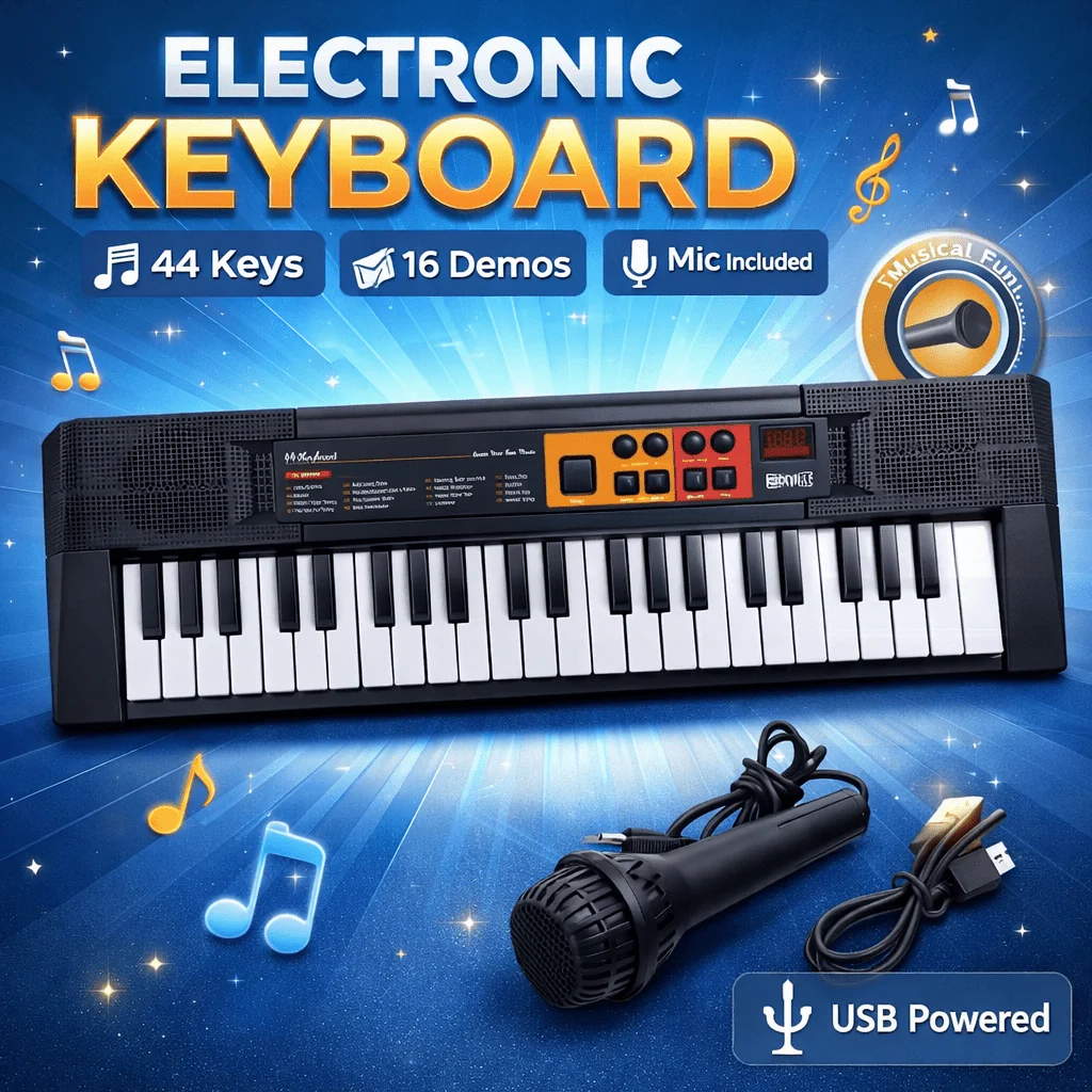 44-KEY PORTABLE ELECTRONIC MUSICAL KEYBOARD FOR KIDS