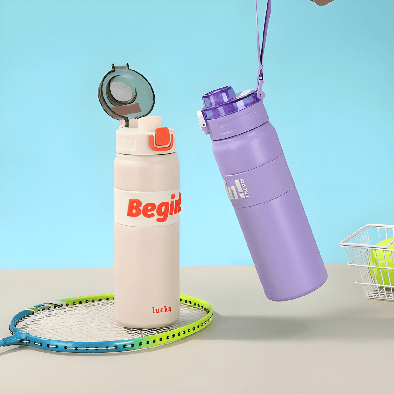 BEGIN LUCKY – STYLISH SPORTS WATER BOTTLES ( PACK OF 1 )