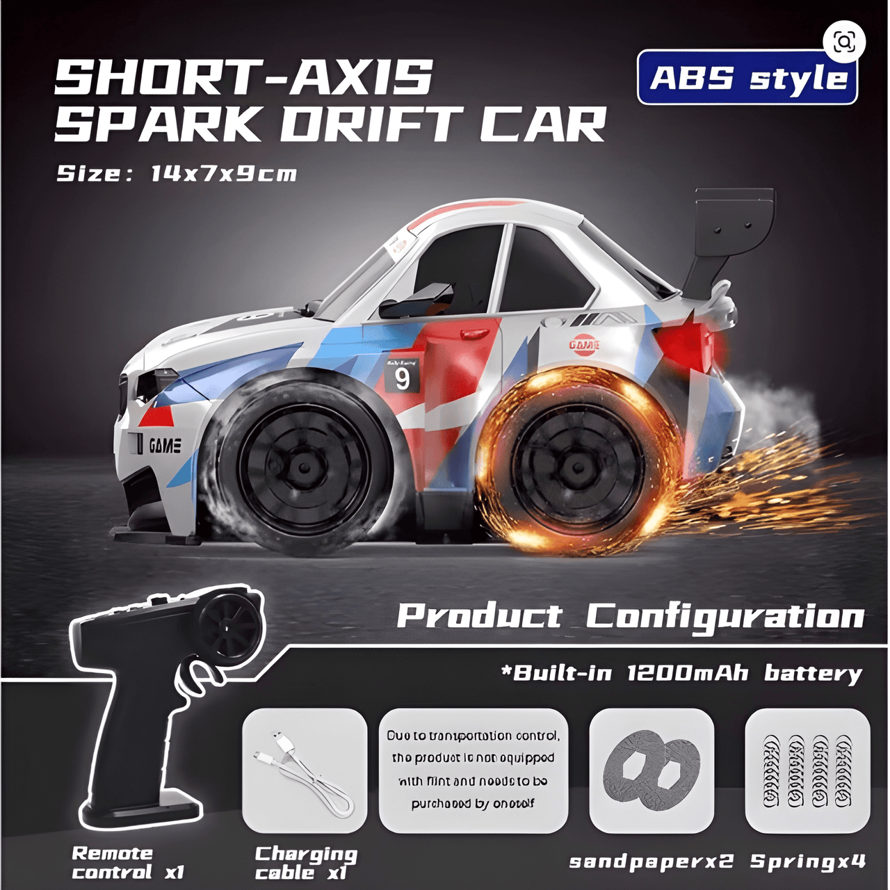 BMW M4 DRIFT HIGH-SPEED REMOTE CONTROL SPARKING EFFECT CAR