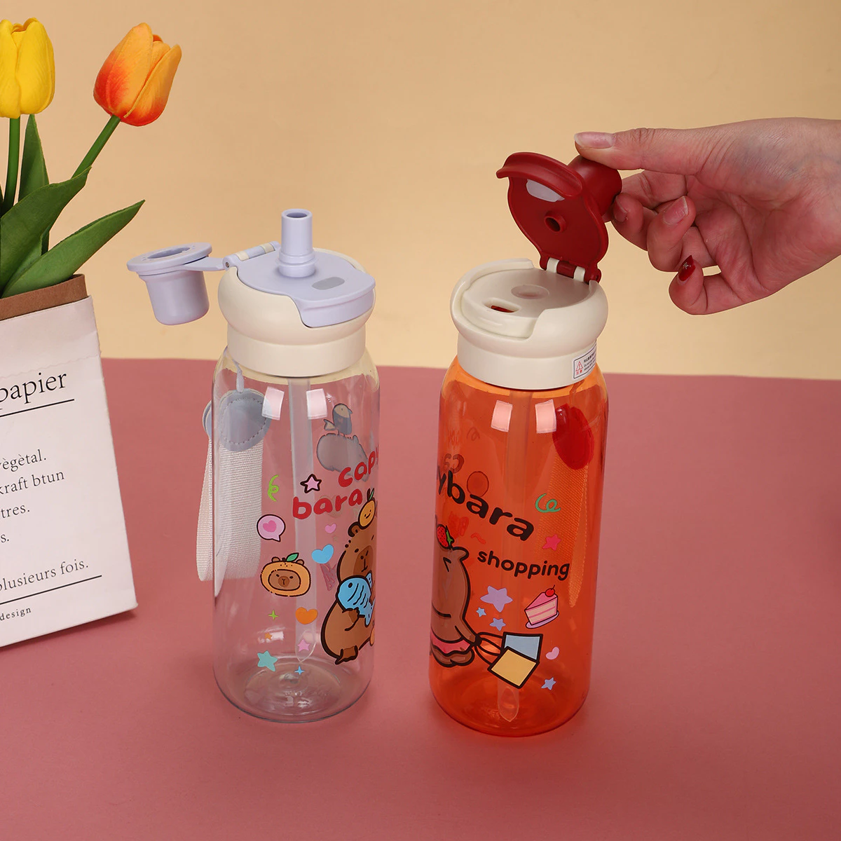 CAPYBARA PLASTIC WATER CUP FOR KIDS