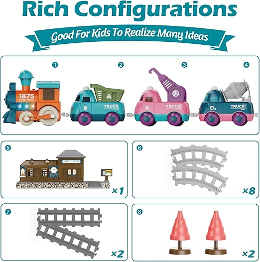 ELECTRIC TRAIN SET WITH LED LIGHTS AND MUSIC